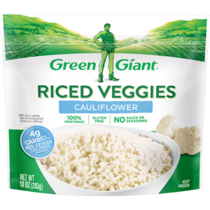 Green Giant Riced Veggies Cauliflower - Swap rice for our 100% vegetable riced cauliflower, a gluten-free, low-calorie alternative with 85% fewer calories and a delicious substitute!