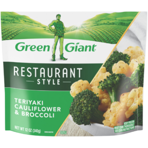 Green Giant Restaurant Style Teriyaki Cauliflower and Broccoli frozen side dish.