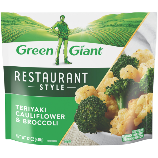 Green Giant Restaurant Style Teriyaki Cauliflower and Broccoli frozen side dish.