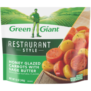 Green Giant Restaurant Style Honey Glazed Carrots with Sage Butter frozen side dish.