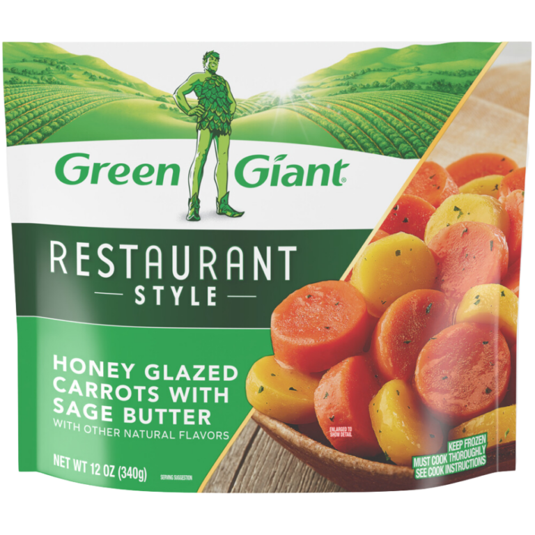 Green Giant Restaurant Style Honey Glazed Carrots with Sage Butter frozen side dish.