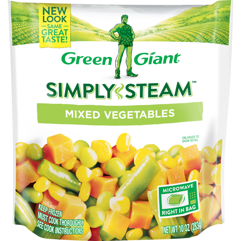 Discover the ultimate freshness with Green Giant Simply Steam Mixed Vegetables. Picked at peak perfection, frozen fast, ready for you to prepare for your family at a moment's notice!