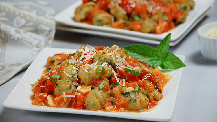 Cauliflower And Spinach Gnocchi With Fresh Tomato Sauce Recipe Green Giant 9027