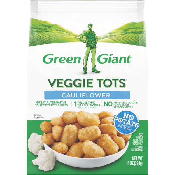 Enjoy the deliciousness of real cauliflower with Green Giant Cauliflower Veggie Tots. Swap potatoes for veggies and add more nutrients to your meals with fewer calories.