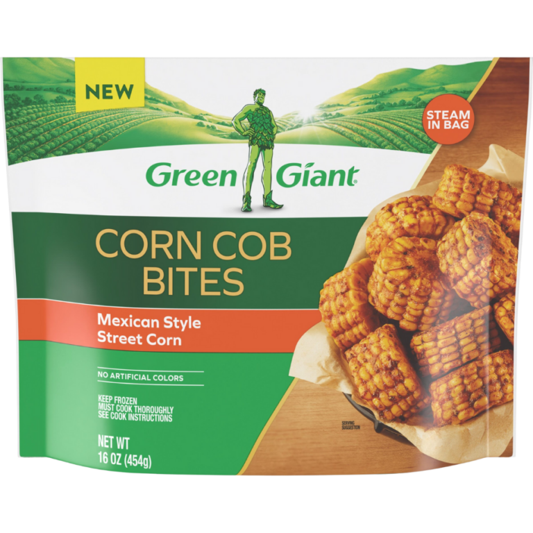 Green Giant Corn Cob Bites Mexican Style Street Corn flavored frozen vegetable side dish.