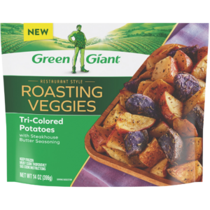 Green Giant Roasting Veggies Tri-Colored Potatoes with Steakhouse Butter Seasoning.